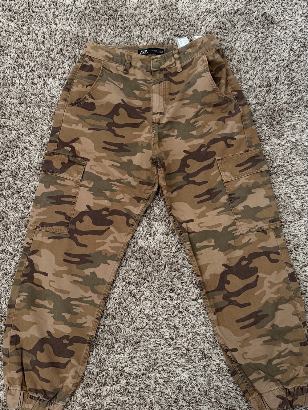 Zara Women's Camo Trousers - Brown & Green